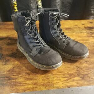 Dr. Martens Doc Kids Size 2 Combs Combat Rebel Boot Black Girls Unisex Used Good
